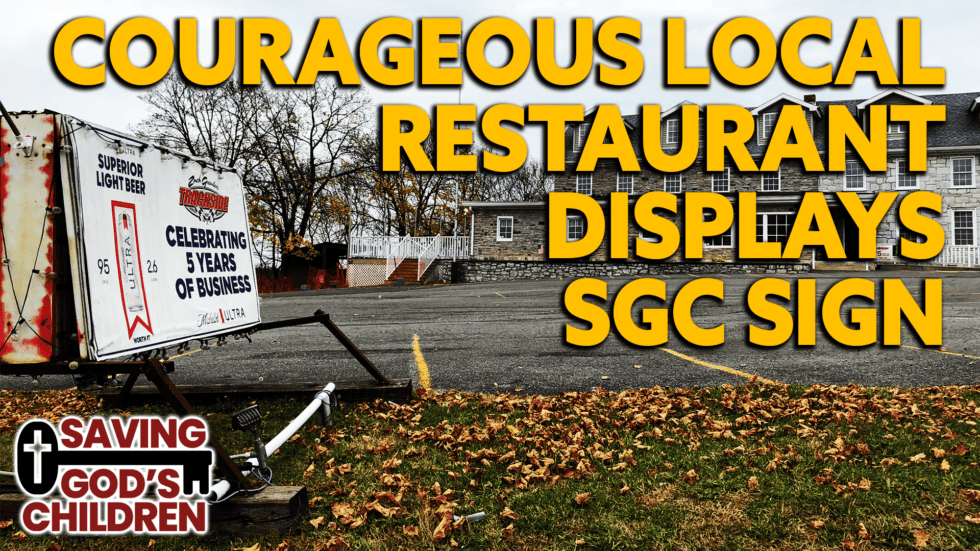 SGC Large Billboard Sign Posted at Trackside Restaurant | Saving God's ...